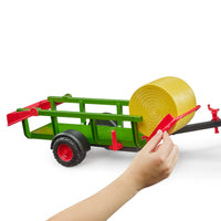 Bruder Self Loading Bale Trailer with 3 Round Bales for your little farmer
