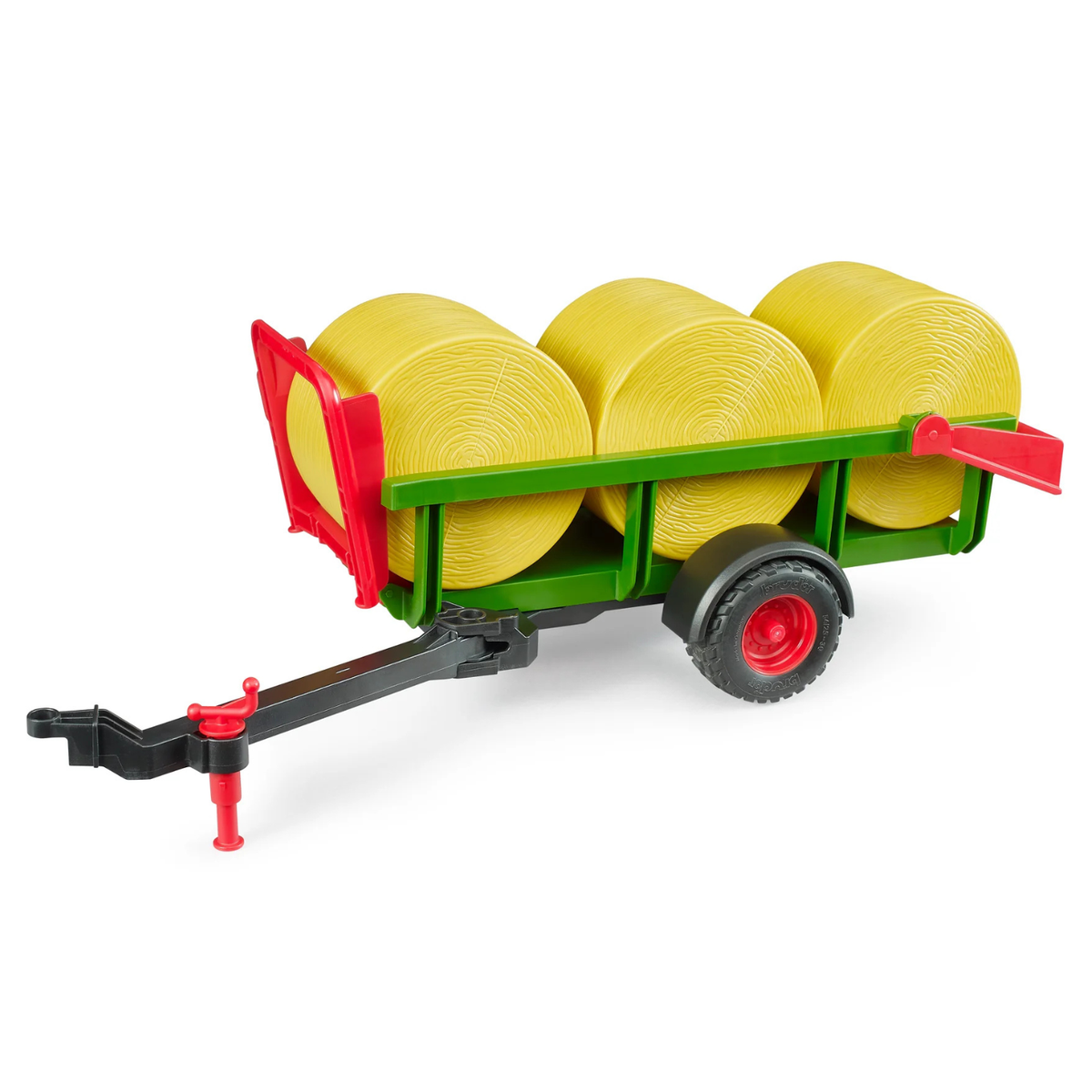 Bruder Self Loading Bale Trailer with 3 Round Bales picture on the white background