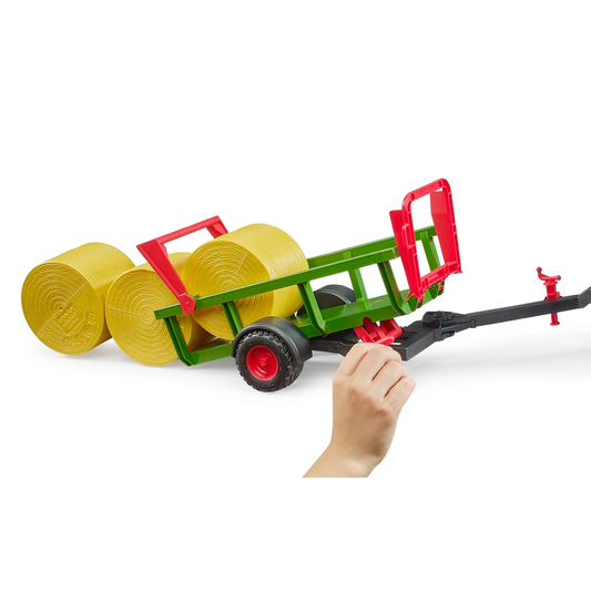 Bruder Self Loading Bale Trailer with 3 Round Bales farm trailer