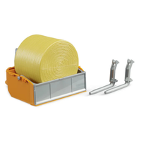 Bruder 1:16 Transport Box with Forks and 1 Round Bale safe foe kids over 3 years old