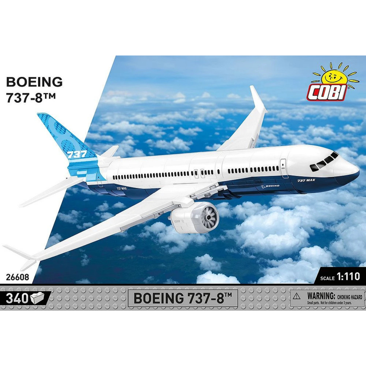 COBI Boeing 737-8 Airliner Building Blocks Model Set set includes 340 pieces