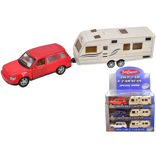 Car and Caravan Set Die-Cast Toy Vehicle picture on the white background