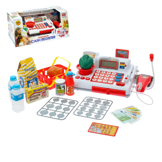 Kids Cash Register Playset picture of the all items that set included