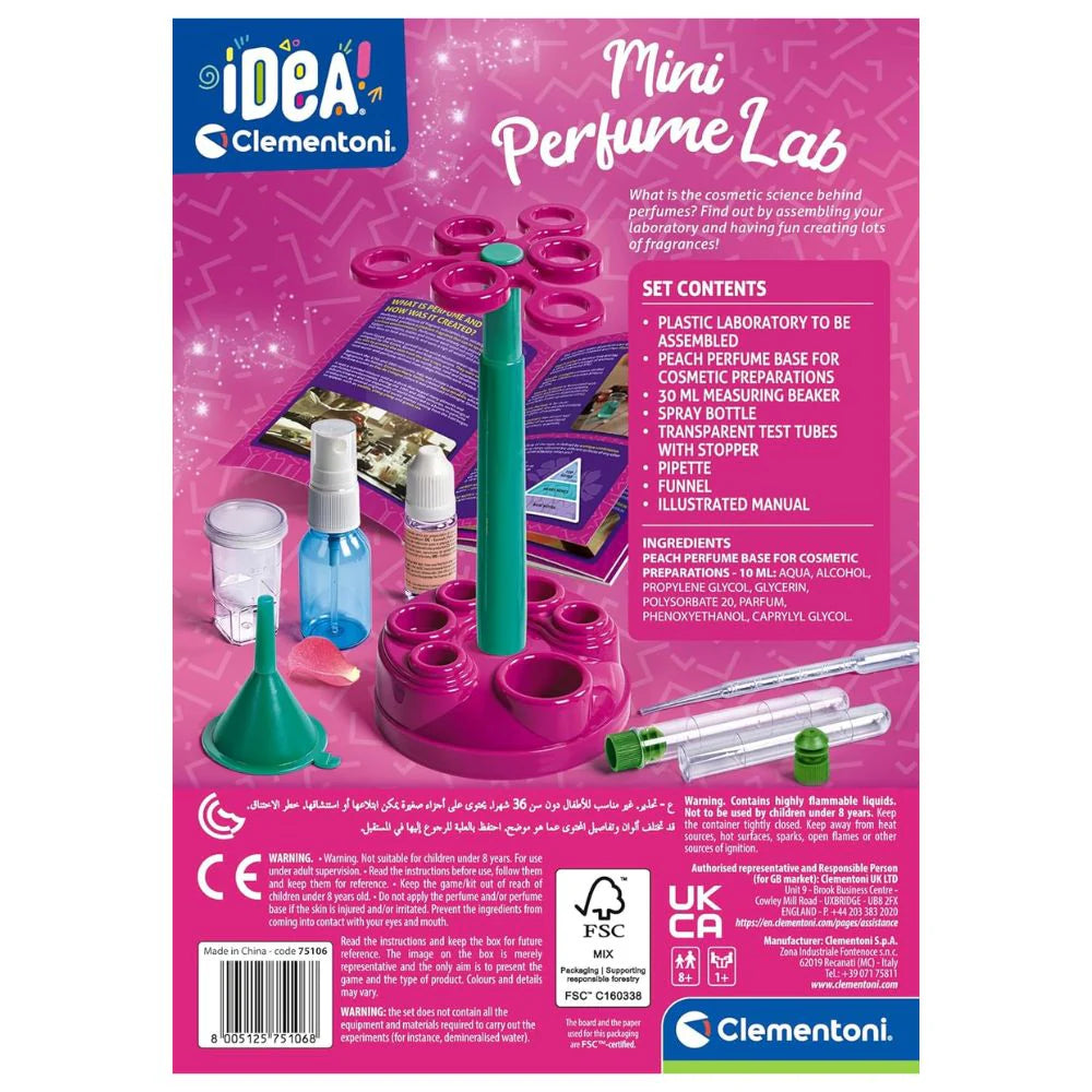 Clementoni Mini Perfume Lab Science Kit reverse view picture of the box