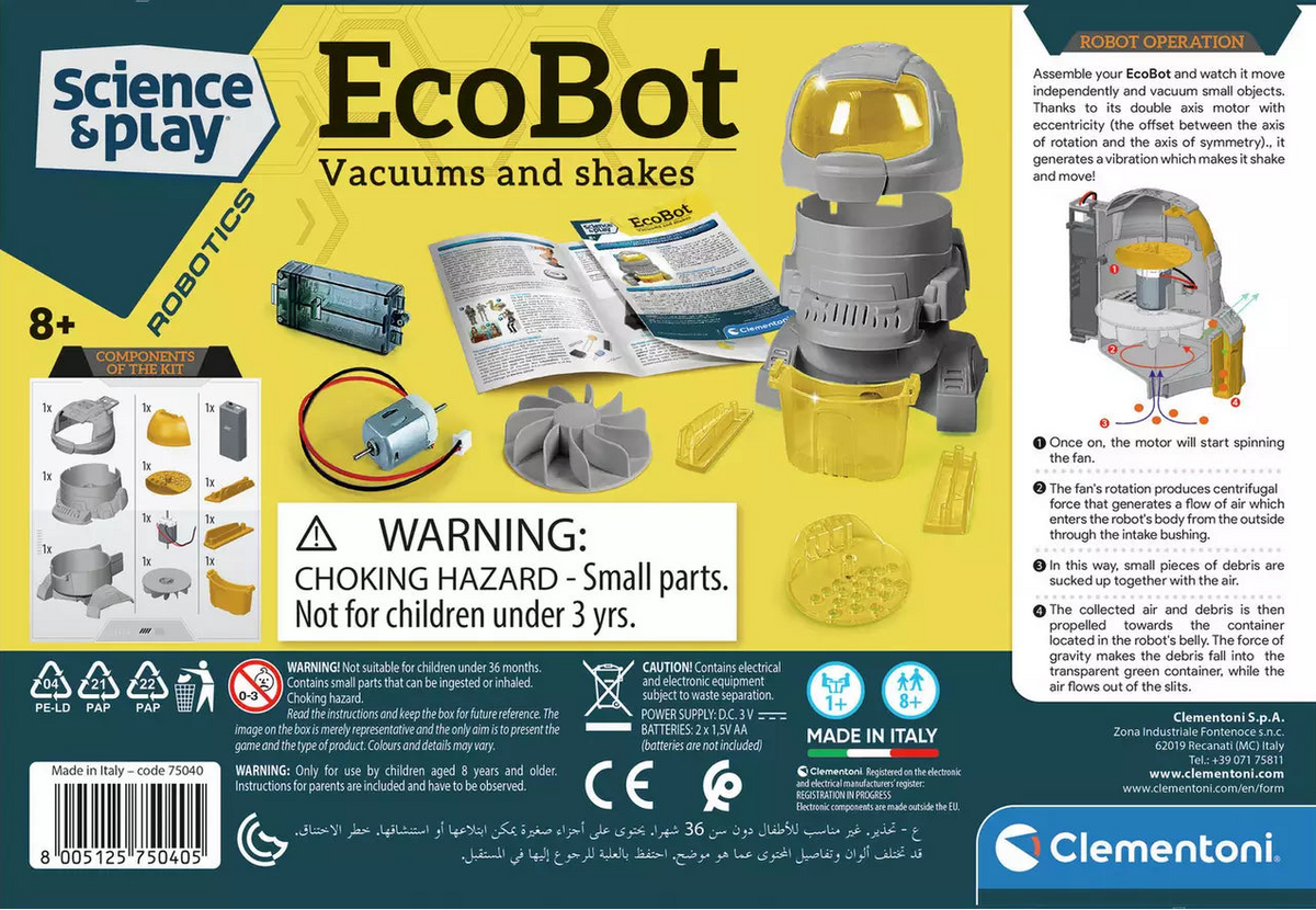 Clementoni Science Museum EcoBot reverse picture of the bo