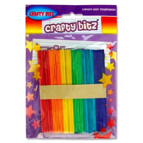 Crafty Bitz Coloured Lollipop Sticks Pack of 42 kit for craft