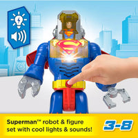 DC Super Friends Superman Insider exo suit robot with dynamic features.
