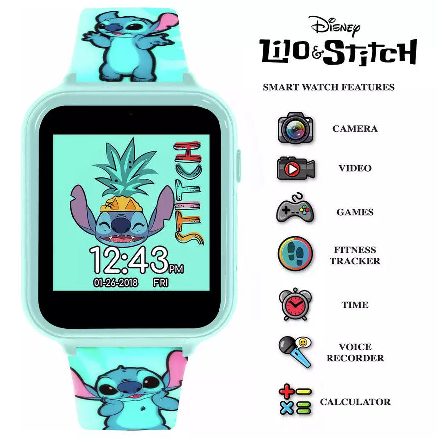 Disney Kids Blue Lilo and Stitch Interactive Smart Watch picture with a watch features