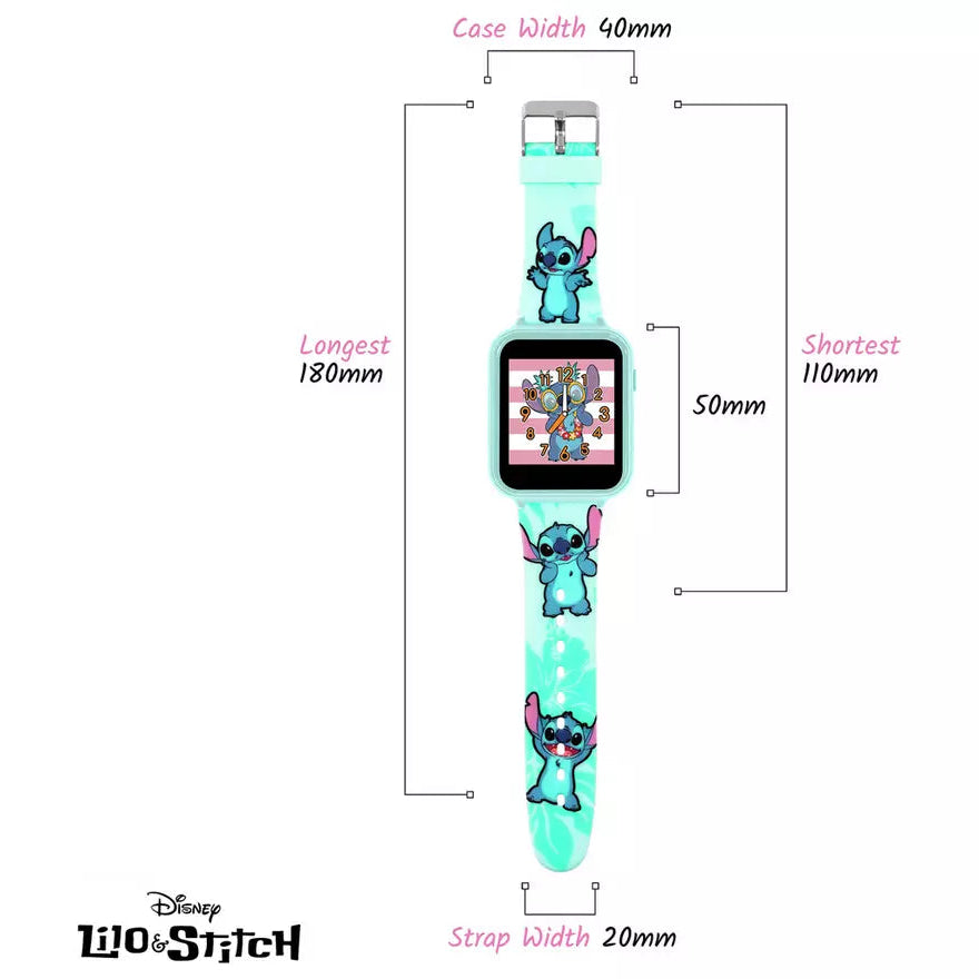 Disney Kids Blue Lilo and Stitch Interactive Smart Watch picture with measurements