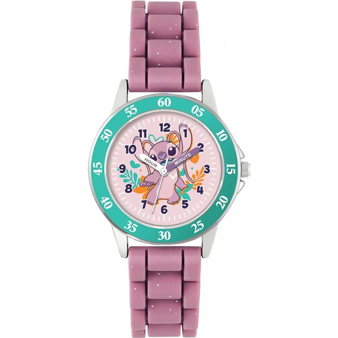 Disney Lilo & Stitch Pink Angel Quartz Watch close view picture of the watch design