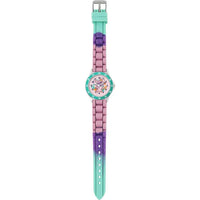 Disney Lilo & Stitch Pink Angel Quartz Watch with a multicolor strap