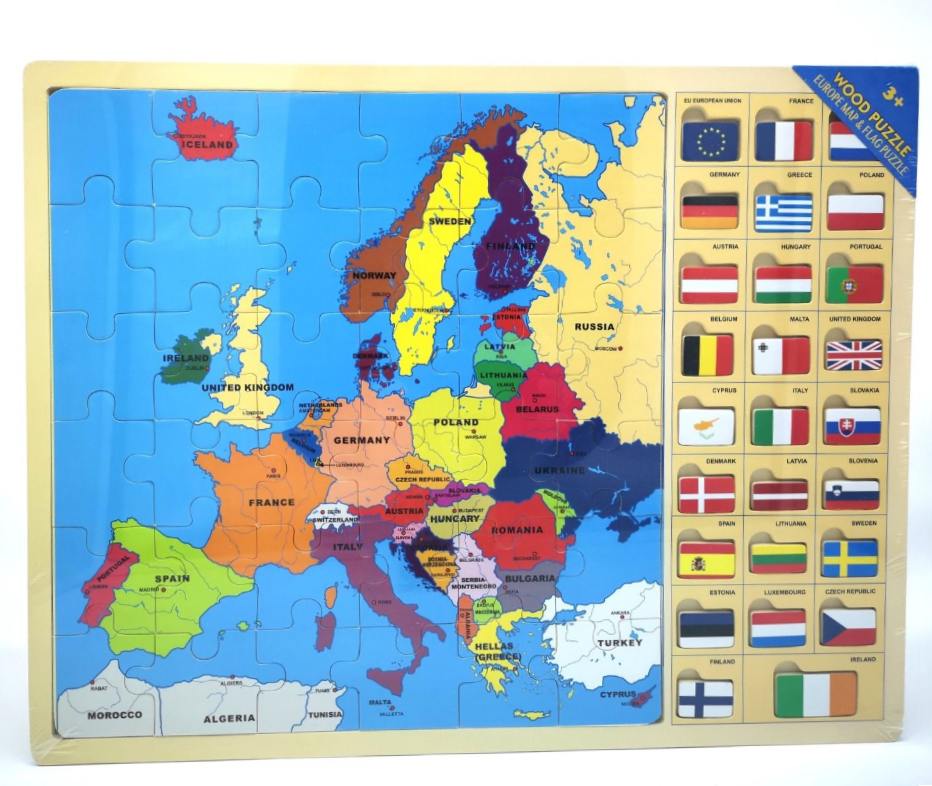 Europe Maps & Flags Puzzle wood puzzle