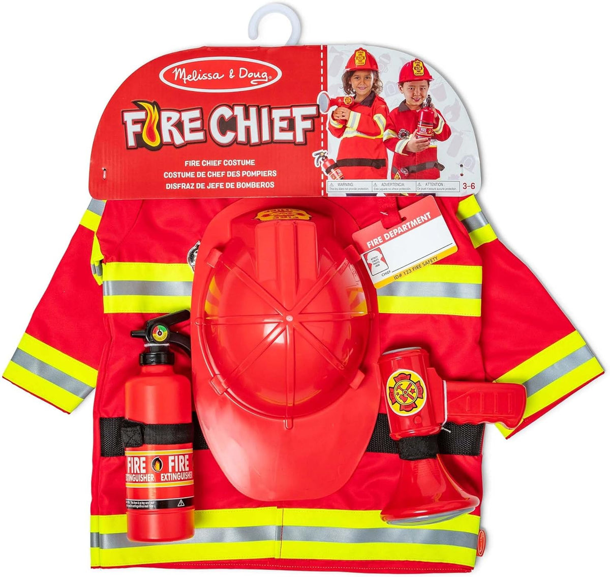 Melissa & Doug Fire Chief Costume Set for Kids picture on the white background