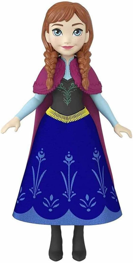 Mattel Frozen Small Doll Anna, featuring a movable body and elegant attire, inspired by Disney’s Frozen 2.
