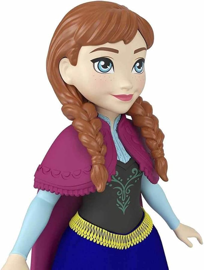 Disney Frozen 2 Anna in a small, posable design with a removable skirt and cape for creative play.
