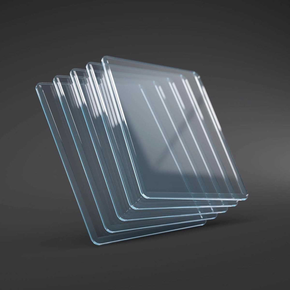 Gamegenic Premium Toploader Exoshields 35pt clear toploaders fanned out