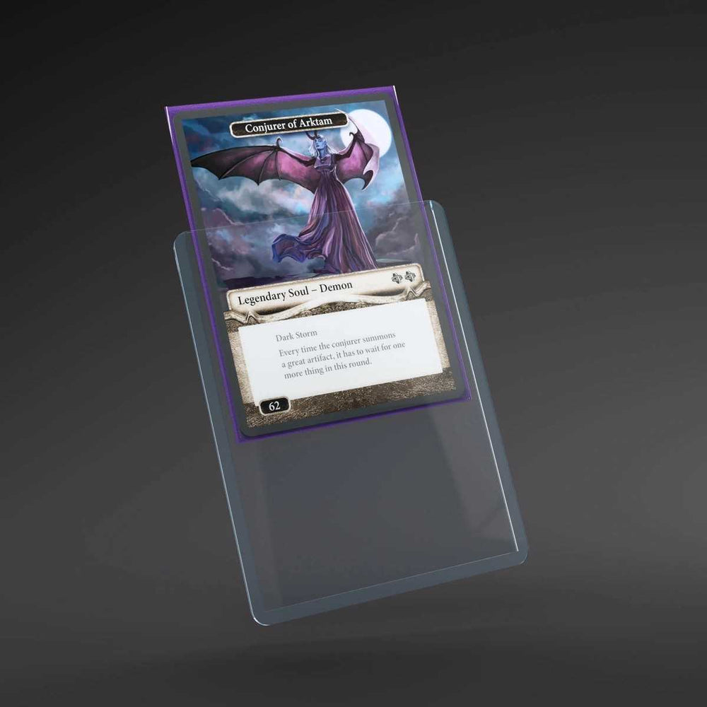 Gamegenic toploader holding a sleeved trading card (card not included)