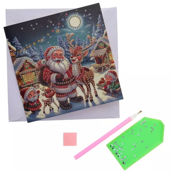 Gem Art Santa Card Craft Kit create you Christmas card