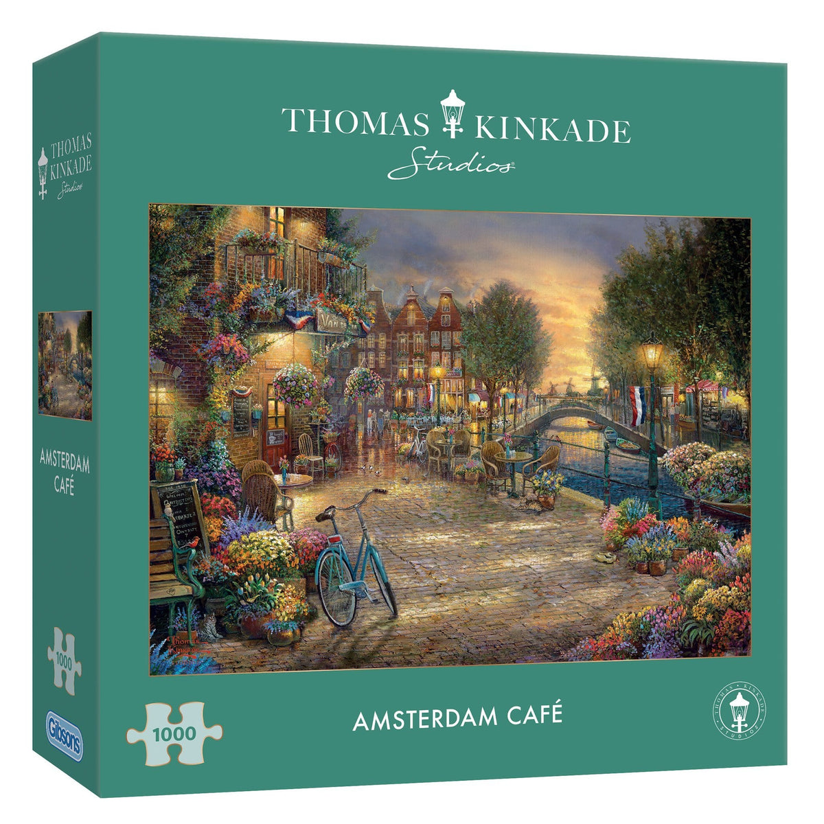 As dusk falls, the Gibsons - Amsterdam Café 1000 Piece Jigsaw Puzzle brings the beauty of a canal-side café to life.
