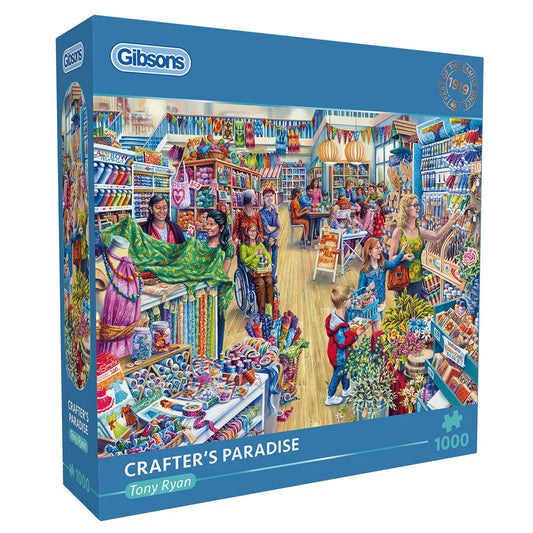 Discover a fun jigsaw experience with Gibsons - Crafters Paradise 1000-piece puzzle.
