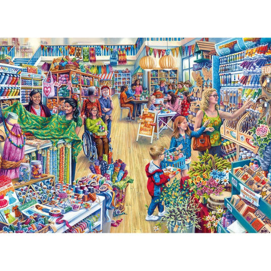 Gibsons - Crafters Paradise 1000-piece puzzle with charming artwork by Tony Ryan.
