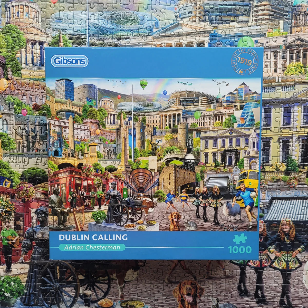 Discover Dublin's landmarks and lively culture with Gibsons - Dublin Calling, a detailed 1000-piece puzzle.
