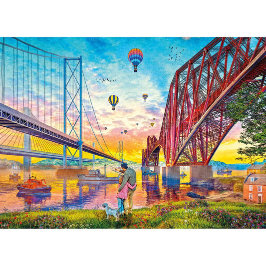 Enjoy quality time with the Gibsons - Three Bridges Crossing jigsaw puzzle, perfect for families.
