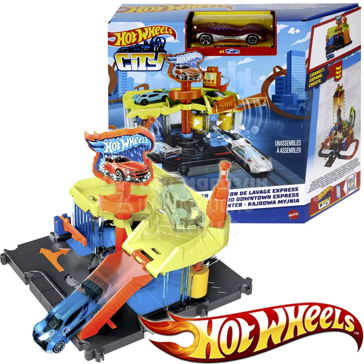 HW City Car Wash Speed Clean Playset: Connects with other Hot Wheels sets for expanded playtime.
