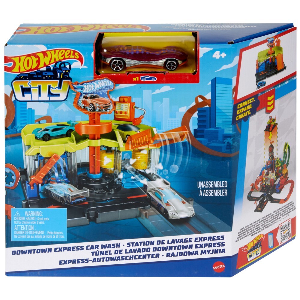 HW City Car Wash Speed Clean Playset: A fun ramp for refueling or parking after the wash.
