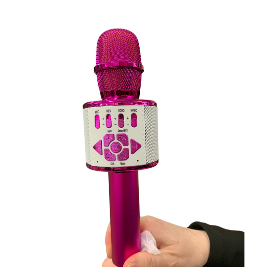 Karaoke Handheld Bluetooth Microphone Pink – Wireless Portable Singing Mic