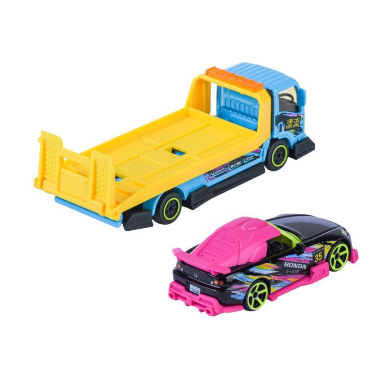 Majorette JDM Legends Isuzu NPR Honda S2000 Transporter picture fromt the back