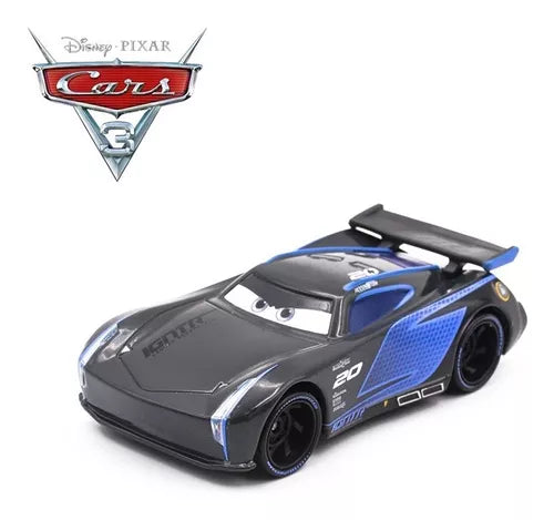 Disney Pixar Cars: Jackson Storm toy car featuring vibrant colors and cool racing decals.
