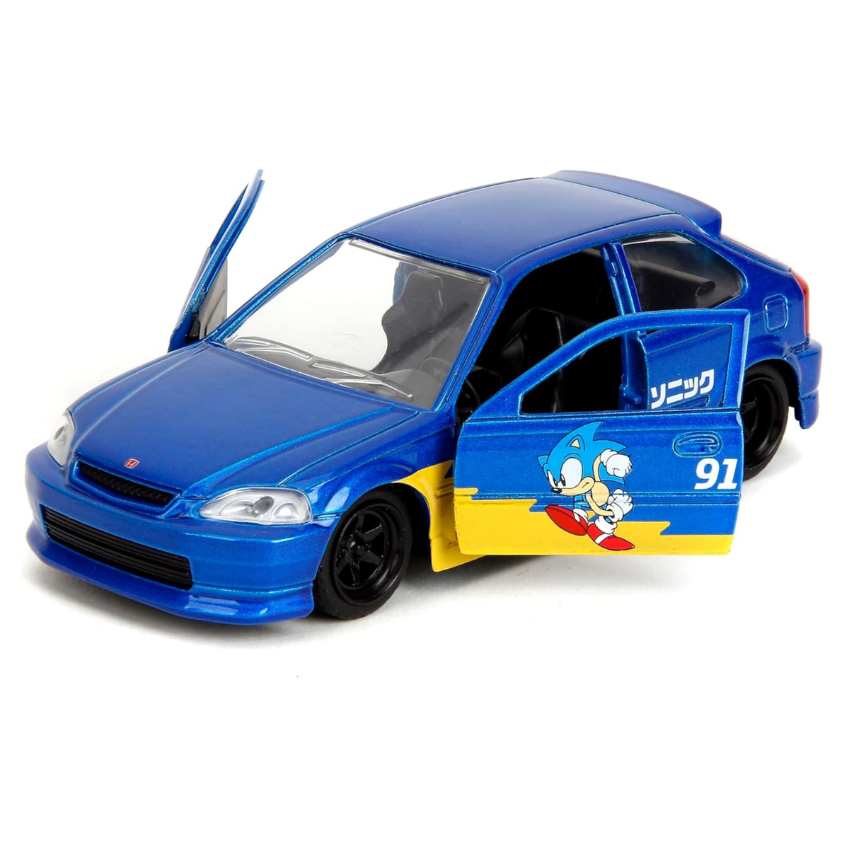 Jada Sonic 1997 Honda Civic Type-R Model Car picture with opened doors