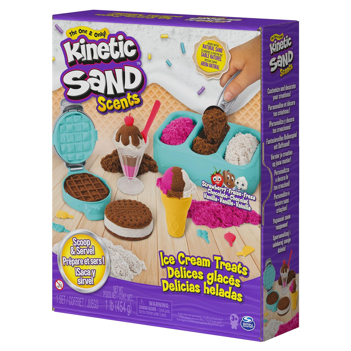 Kinetic Sand Ice Cream Treats Playset with Scented Sand picture of the box on the white background