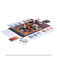 Destiny's Bounty Adventures game set up with board, minifigures and cards
