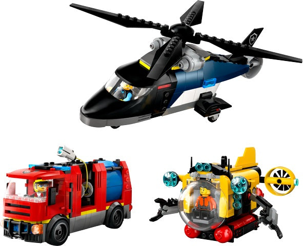 LEGO CITY 60462 Helicopter, Fire Truck and Submarine Remix