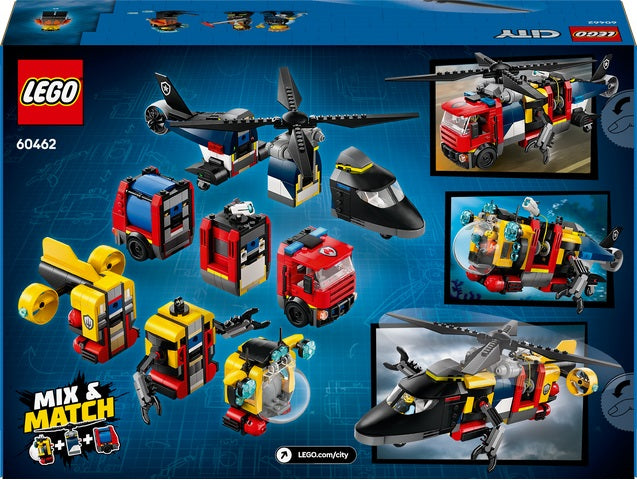 LEGO CITY 60462 Helicopter, Fire Truck and Submarine Remix