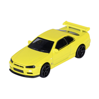 Majorette JDM Legends Nissan Skyline GT-R R34 Yellow front view picture of the car