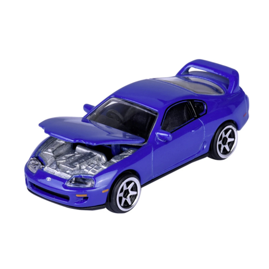 Majorette JDM Legends Toyota Supra JZA80 Blue picture on the white background