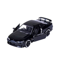 Majorette Nissan Silvia S15 Spec R Aero Black Diecast Car front view picture on the white background