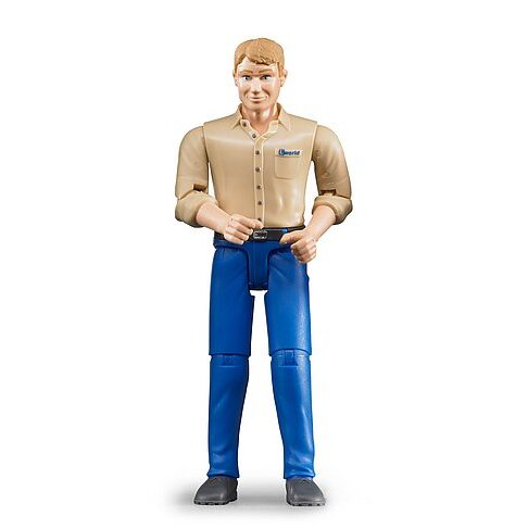 Man with light skin type and blue trousers