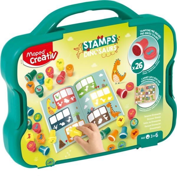 Maped Creativ Dinosaur Stamp Set for Kids close picture of the case