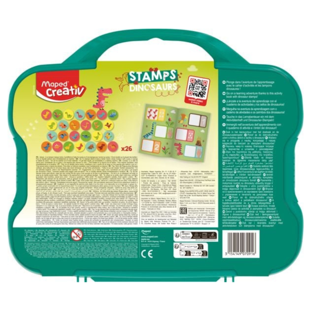 Maped Creativ Dinosaur Stamp Set for Kids reverse picture of the case