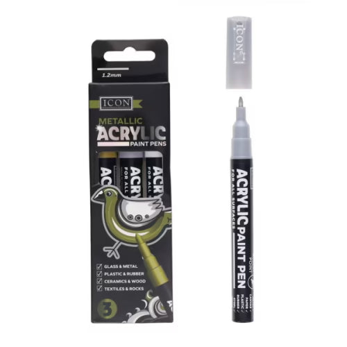 Metallic Acrylic Paint Pens 3 Pack shiny color hue