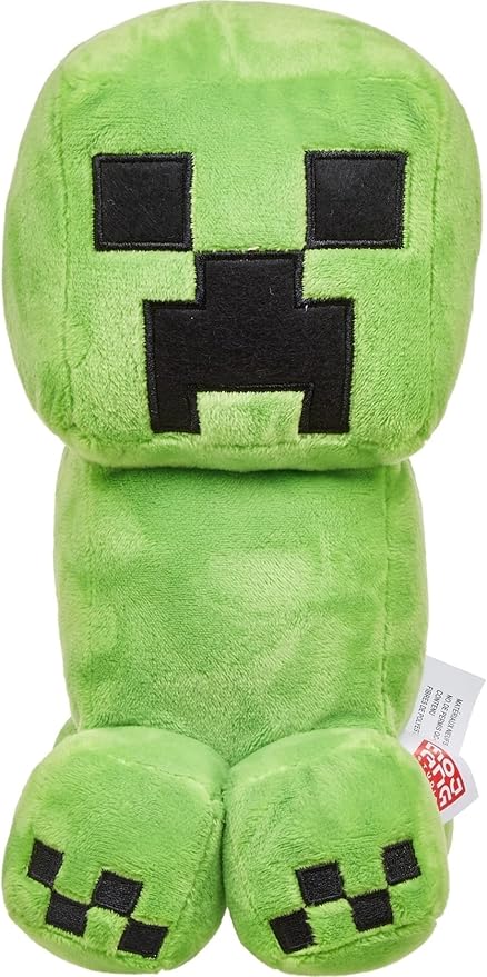 "Minecraft plush Creeper, great for play, display, and collecting."
