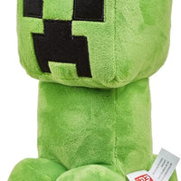 "Plush Creeper from Minecraft, 8 inches tall, designed for tactile play."
