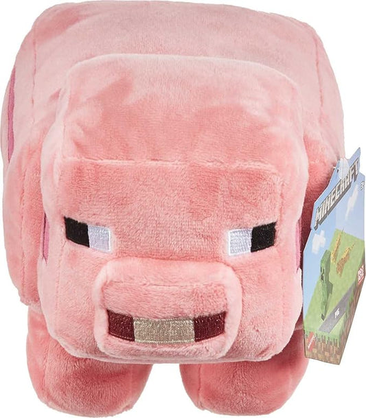 "Soft, cuddly Minecraft 8-inch Plush Pig - a must-have collectible toy."
