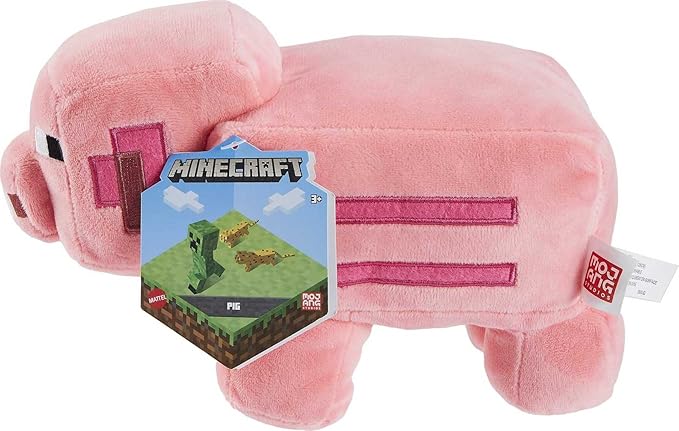 "Minecraft 8-inch Plush Pig - the perfect plush companion for young gamers."
