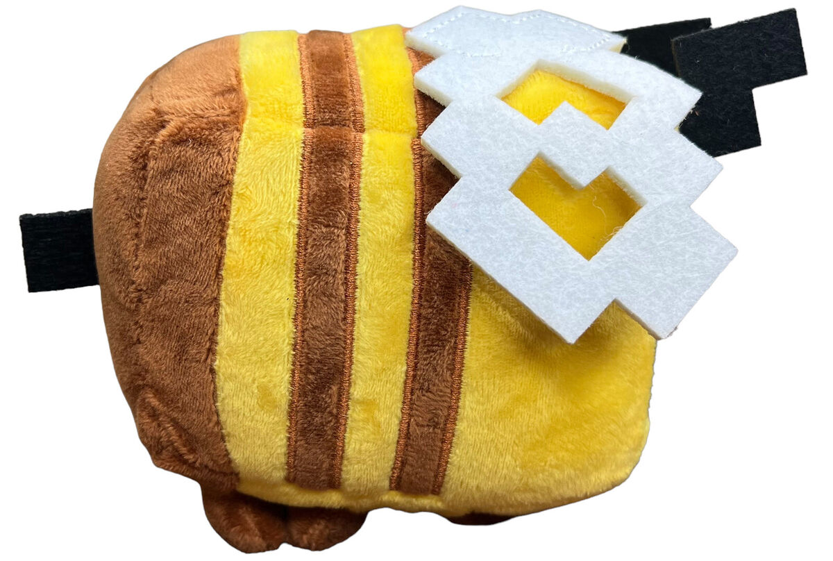 The Minecraft Bee 8 Plush is made with a variety of soft fabrics, offering a delightful tactile experience.
