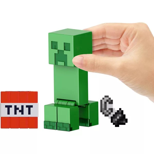 Minecraft Creeper figure with accessories for realistic gameplay and display.
